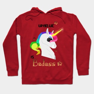 Unique is badass - Unicorn - Gold Hoodie